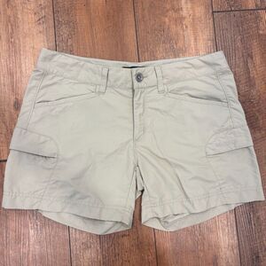Marmot Shorts Women's 10 Tan Utility Hiking Outdoor Stretch Pockets 5" Inseam